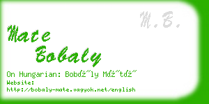 mate bobaly business card